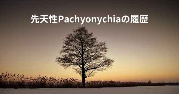 先天性Pachyonychiaの履歴