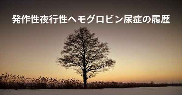 発作性夜行性ヘモグロビン尿症の履歴