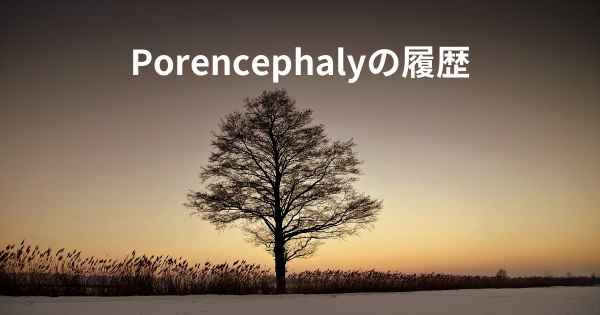 Porencephalyの履歴