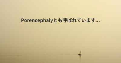 Porencephalyとも呼ばれています...