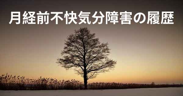 月経前不快気分障害の履歴