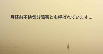 月経前不快気分障害とも呼ばれています...