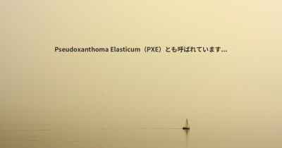 Pseudoxanthoma Elasticum（PXE）とも呼ばれています...