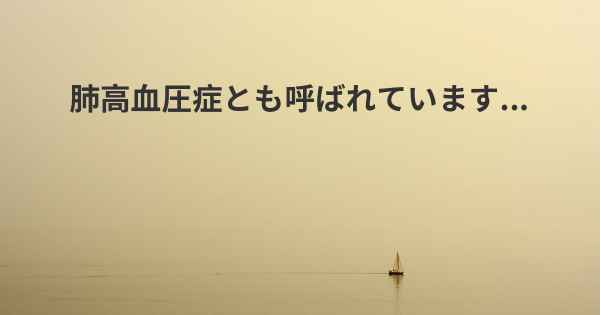 肺高血圧症とも呼ばれています...