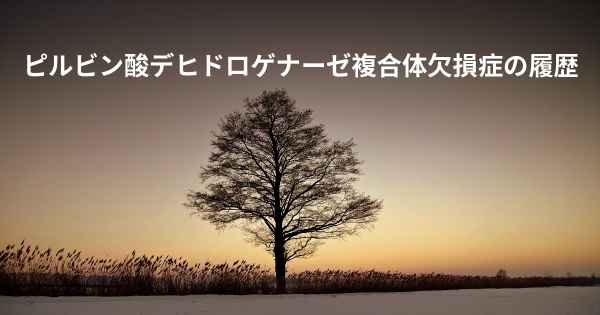 ピルビン酸デヒドロゲナーゼ複合体欠損症の履歴