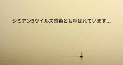 シミアンBウイルス感染とも呼ばれています...