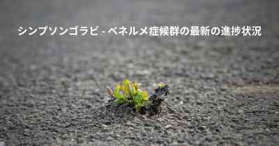 シンプソンゴラビ - ベネルメ症候群の最新の進捗状況