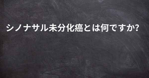 シノナサル未分化癌とは何ですか？