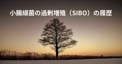小腸細菌の過剰増殖（SIBO）の履歴