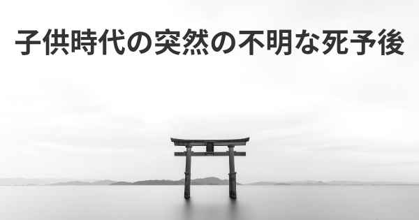 子供時代の突然の不明な死予後