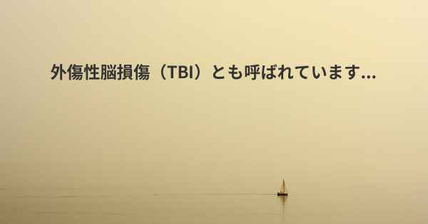 外傷性脳損傷（TBI）とも呼ばれています...