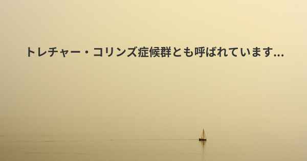 トレチャー・コリンズ症候群とも呼ばれています...