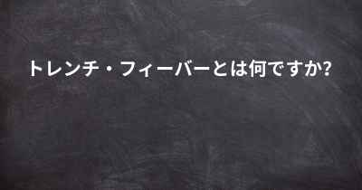 トレンチ・フィーバーとは何ですか？