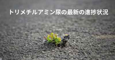 トリメチルアミン尿の最新の進捗状況