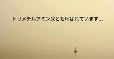 トリメチルアミン尿とも呼ばれています...