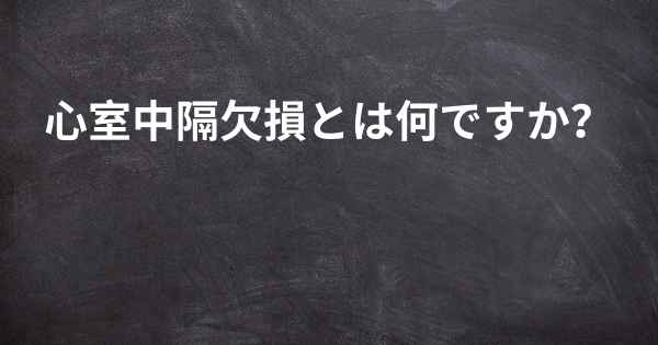 心室中隔欠損とは何ですか？