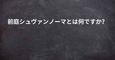 前庭シュヴァンノーマとは何ですか？