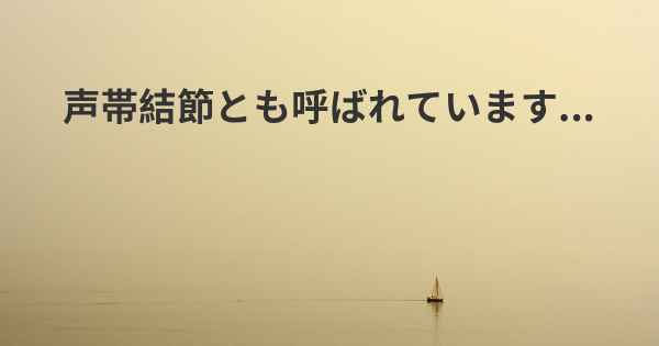 声帯結節とも呼ばれています...