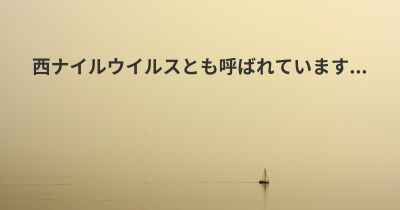 西ナイルウイルスとも呼ばれています...