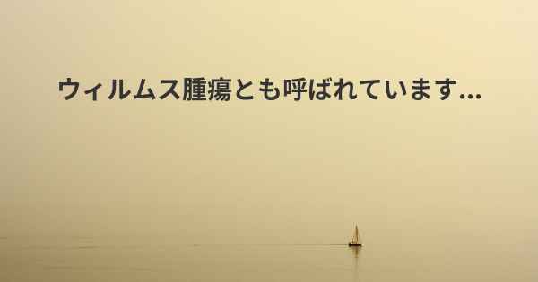 ウィルムス腫瘍とも呼ばれています...