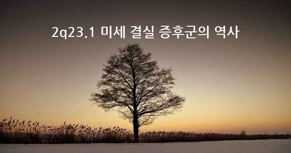 2q23.1 미세 결실 증후군의 역사