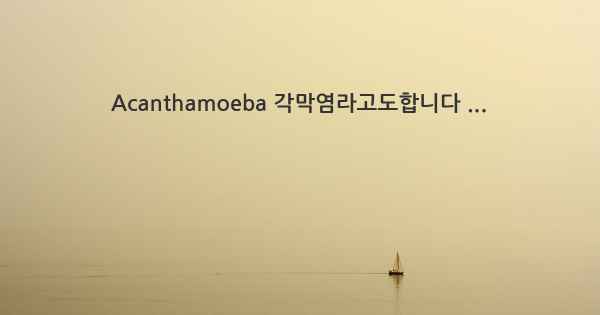 Acanthamoeba 각막염라고도합니다 ...