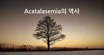Acatalasemia의 역사