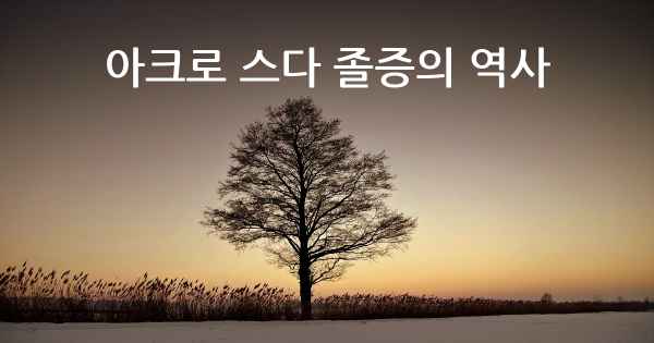 아크로 스다 졸증의 역사