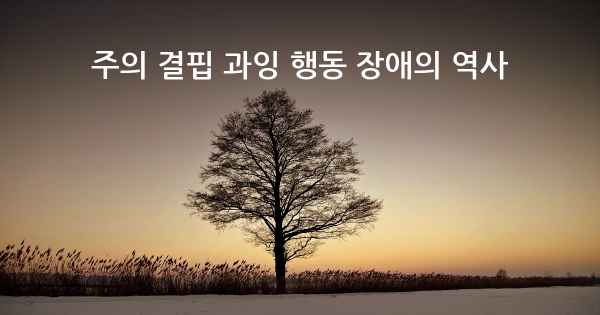 주의 결핍 과잉 행동 장애의 역사