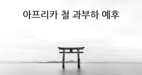 아프리카 철 과부하 예후