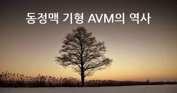 동정맥 기형 AVM의 역사