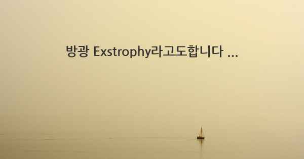 방광 Exstrophy라고도합니다 ...