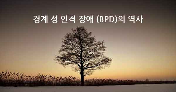 경계 성 인격 장애 (BPD)의 역사