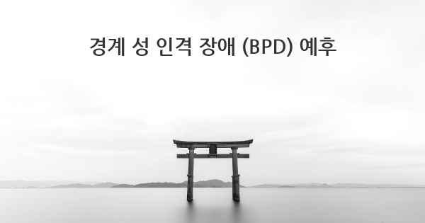 경계 성 인격 장애 (BPD) 예후