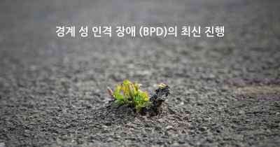 경계 성 인격 장애 (BPD)의 최신 진행