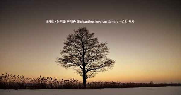 BPES - 눈꺼풀 변태증 (Epicanthus Inversus Syndrome)의 역사
