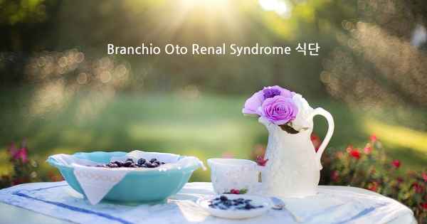 Branchio Oto Renal Syndrome 식단