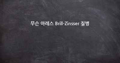 무슨 아레스 Brill-Zinsser 질병