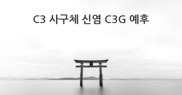 C3 사구체 신염 C3G 예후