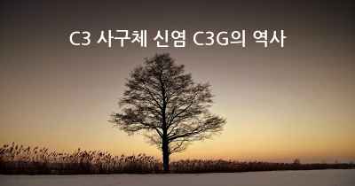 C3 사구체 신염 C3G의 역사