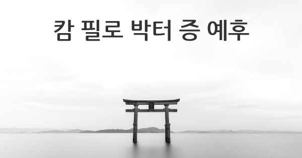 캄 필로 박터 증 예후