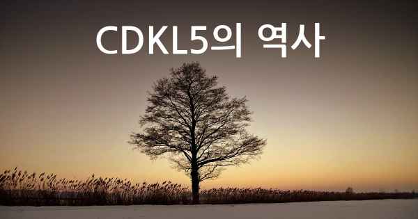 CDKL5의 역사