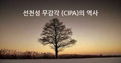 선천성 무감각 (CIPA)의 역사