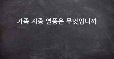 가족 지중 열풍은 무엇입니까