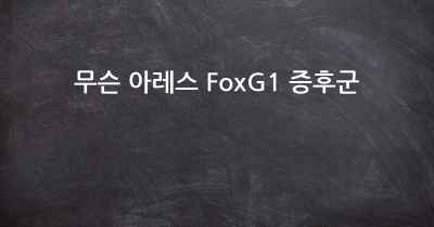 무슨 아레스 FoxG1 증후군