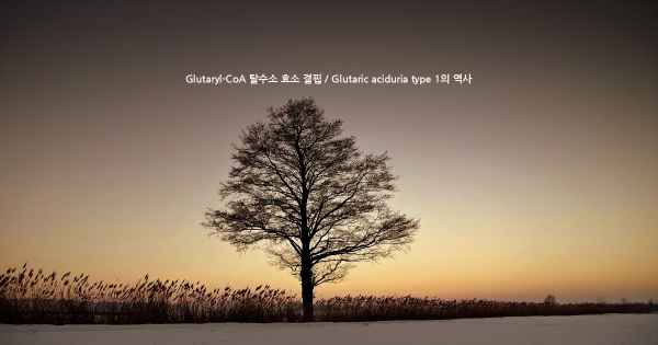 Glutaryl-CoA 탈수소 효소 결핍 / Glutaric aciduria type 1의 역사