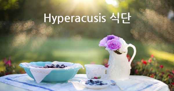 Hyperacusis 식단