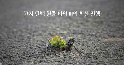 고지 단백 혈증 타입 III의 최신 진행