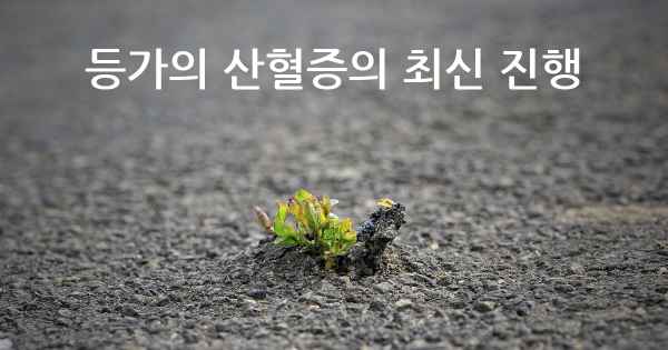 등가의 산혈증의 최신 진행