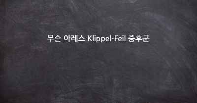 무슨 아레스 Klippel-Feil 증후군